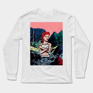 redhead girl taking a shower Long Sleeve T-Shirt